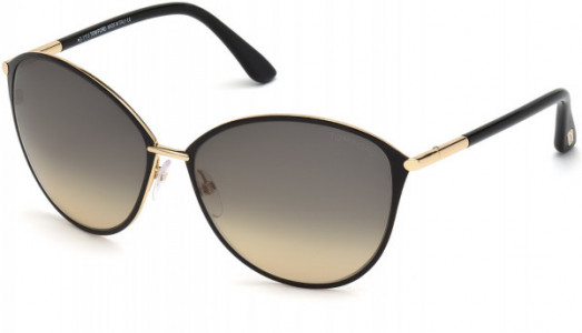 Tom Ford FT0320 PENELOPE Sunglasses, 28B - Black/Monocolor / Shiny Black