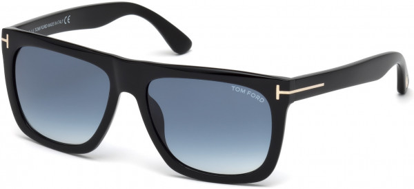 Tom Ford FT0513 MORGAN Sunglasses, 01W - Shiny Black / Shiny Black