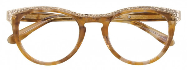 Paradox P5015 Eyeglasses, 010 - Marbled Brown & Clear/Shiny Gold