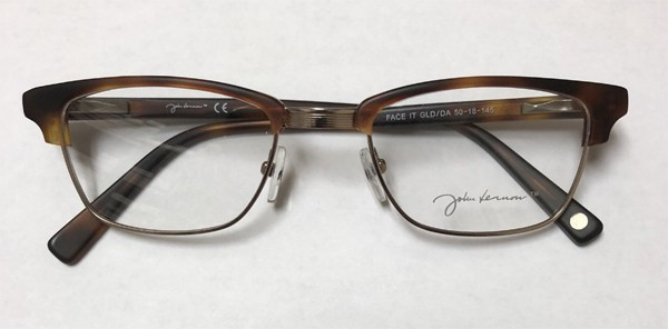 John Lennon Face It Eyeglasses, Gold/Demi Amber