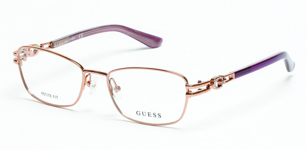 Guess GU2687 Eyeglasses, 028 - Shiny Pale Gold / Bordeaux/Monocolor