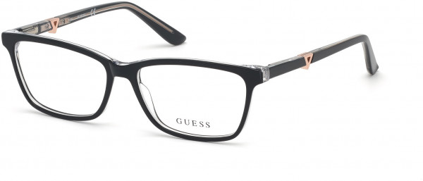 Guess GU2731 Eyeglasses, 001 - Black/Crystal / Black/Crystal
