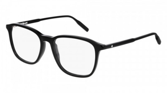 Montblanc MB0085O Eyeglasses, 009 - BLACK with TRANSPARENT lenses