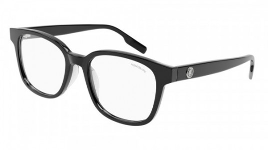 Montblanc MB0180OK Eyeglasses, 005 - BLACK with TRANSPARENT lenses
