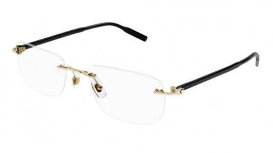 Montblanc MB0221O Eyeglasses, 006 - GOLD with HAVANA temples and TRANSPARENT lenses