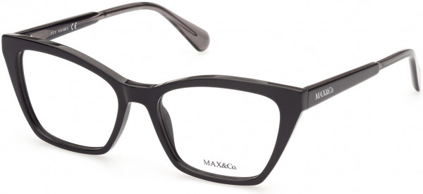 MAX&Co. MO5001 Eyeglasses, 001 - Shiny Black / Shiny Black