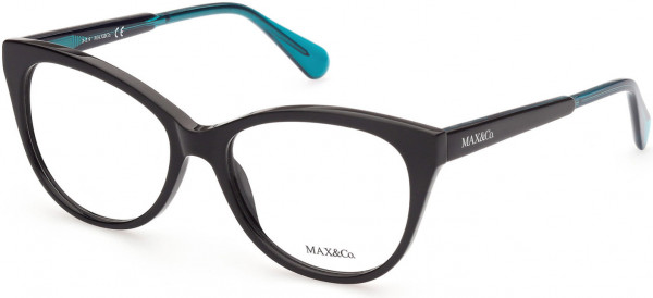 MAX&Co. MO5003 Eyeglasses, 001 - Shiny Black / Black/Monocolor