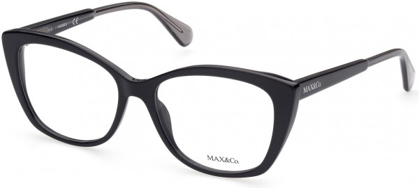 MAX&Co. MO5016 Eyeglasses, 001 - Shiny Black / Shiny Black
