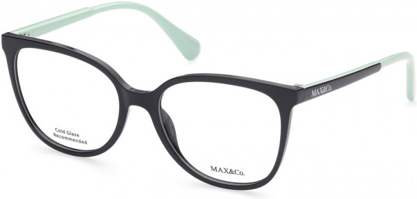 MAX&Co. MO5022 Eyeglasses, 001 - Shiny Black / Black/Monocolor