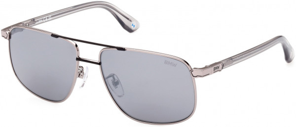 BMW Eyewear BW0031 Sunglasses, 16C - Shiny Light Ruthenium / Shiny Grey
