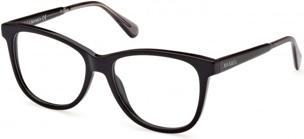 MAX&Co. MO5075 Eyeglasses, 001 - Shiny Black / Black/Crystal