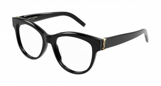 Saint Laurent SL M108 Eyeglasses, 002 - BLACK with TRANSPARENT lenses