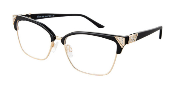 Diva DIVA 5581 Eyeglasses, 001 BLACK- GOLD