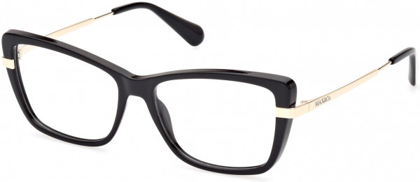 MAX&Co. MO5113 Eyeglasses, 001 - Shiny Black / Shiny Pale Gold