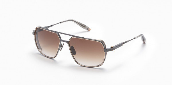 Akoni PATHFINDER Sunglasses, Brushed Black - Matte White Gold  w/ Dark Brown Gradient - AR