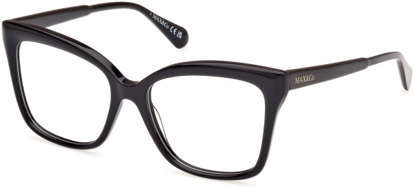 MAX&Co. MO5130 Eyeglasses, 001 - Shiny Black / Shiny Black