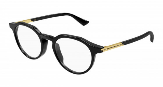 Bottega Veneta BV1263O Eyeglasses, 001 - BLACK with TRANSPARENT lenses