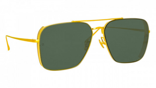 Linda Farrow LFL1122S ASHER Sunglasses, (001) YELL GLD/WHT GLD/SOLID GREEN