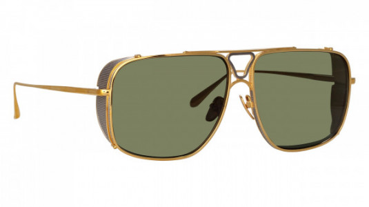 Linda Farrow LFL1393S ENZO Sunglasses, (001) YELLOW GOLD/WHITE GOLD/ GREEN