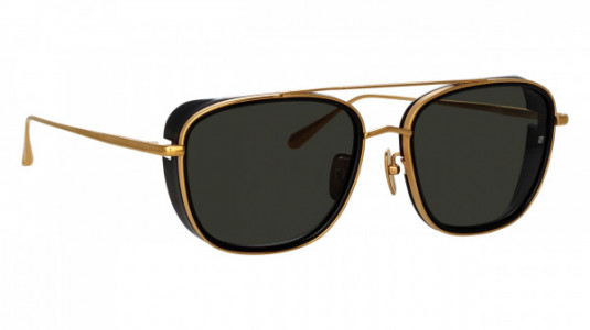 Linda Farrow LFL1441S JARVIS Sunglasses, (001) BLACK/YELLOW GOLD/GREY