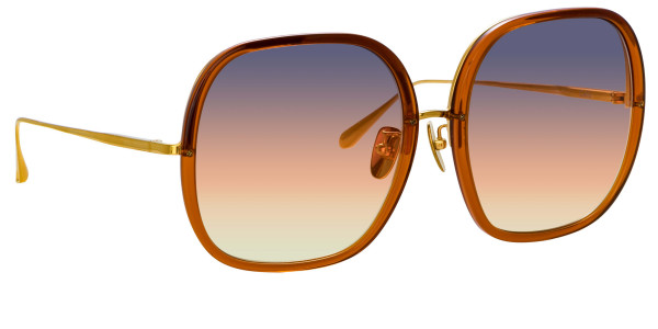 Linda Farrow LFL1405SAN CELIA Sunglasses, (004) ORNG/ YLLO GLD/ SUNSET GRAD