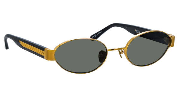 Linda Farrow LFL1469S SADIE Sunglasses, (001) YELLOW GOLD/ BLACK/ GREY