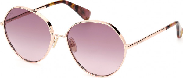 Max Mara MM0096 MENTON Sunglasses, 28Z - Shiny Rose Gold / Shiny Rose Gold