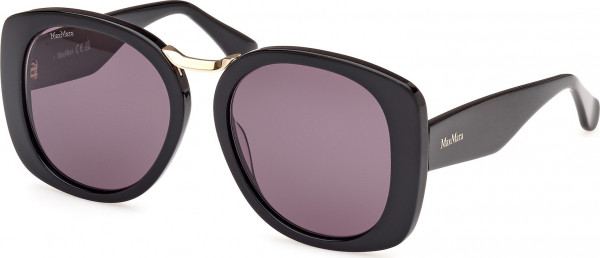 Max Mara MM0092 BRIDGE Sunglasses, 01A - Shiny Black / Shiny Black