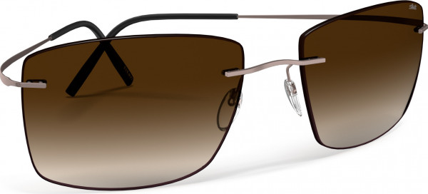 Silhouette Avior Rimless 8741 Sunglasses, 6040 Brown / Black