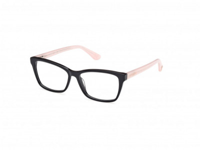 Guess GU50185 Eyeglasses, 001 - Shiny Black / Pink/Pearl