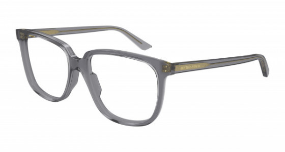 Bottega Veneta BV1315O Eyeglasses, 004 - GREY with TRANSPARENT lenses