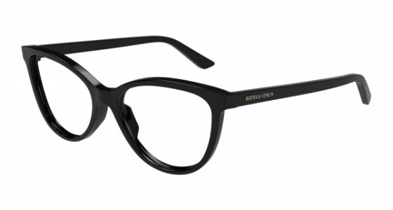 Bottega Veneta BV1313O Eyeglasses, 006 - BLACK with TRANSPARENT lenses