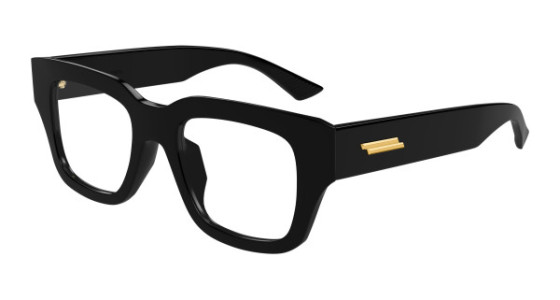 Bottega Veneta BV1361O Eyeglasses, 005 - BLACK with TRANSPARENT lenses