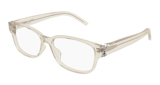 Saint Laurent SL M149 Eyeglasses, 004 - BEIGE with TRANSPARENT lenses