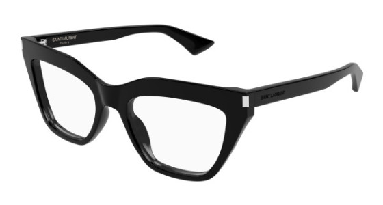 Saint Laurent SL 760 Eyeglasses, 001 - BLACK with TRANSPARENT lenses