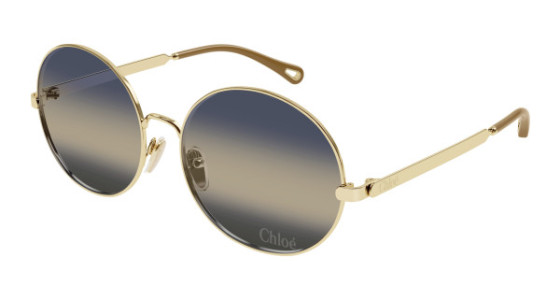 Chloé CH0281S Sunglasses, 002 - GOLD with BLUE lenses
