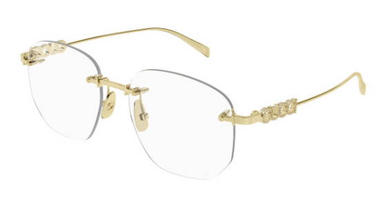 Gucci GG1806O Eyeglasses, 002 - GOLD with TRANSPARENT lenses