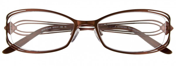 EasyClip EC246 Eyeglasses, 010 - Satin Chocolate & Pink