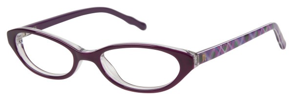 Jessica McClintock JMC 426 Eyeglasses, Eggplant Plaid