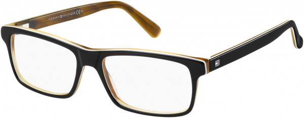Tommy Hilfiger TH 1328 Eyeglasses, 0UNO Black White Horn