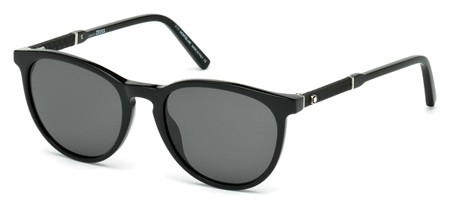 Montblanc MB-588S Sunglasses, 01A - Shiny Black / Smoke