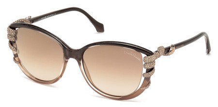 Roberto Cavalli STEROPE Sunglasses, 50G - Dark Brown/other / Brown Mirror