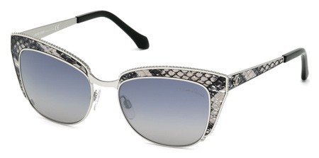 Roberto Cavalli SUALOCIN Sunglasses, 16C - Shiny Palladium / Smoke Mirror