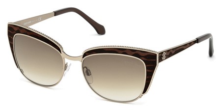 Roberto Cavalli SUALOCIN Sunglasses, 34F - Shiny Light Bronze / Gradient Brown