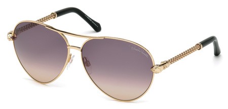 Roberto Cavalli SYRMA Sunglasses, 28F - Shiny Rose Gold / Gradient Brown
