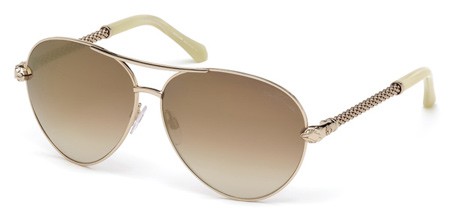 Roberto Cavalli SYRMA Sunglasses, 28G - Shiny Rose Gold / Brown Mirror