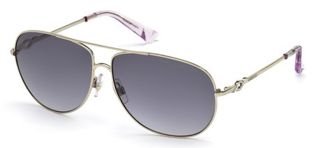 Swarovski FINN Sunglasses, 28B - Shiny Rose Gold / Gradient Smoke