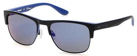 Timberland TB-9091 Sunglasses, 91D - Matte Blue / Smoke Polarized