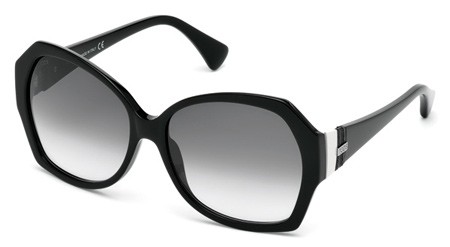 Tod's TO-0172 Sunglasses, 01B - Shiny Black / Gradient Smoke