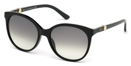 Tod's TO-0174 Sunglasses, 01B - Shiny Black / Gradient Smoke